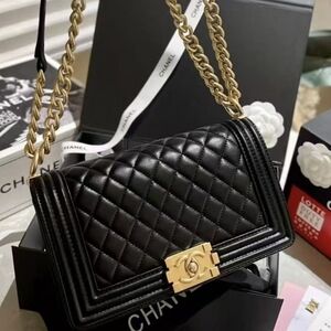 Chanel Boy Medium in Quilted Lambskin